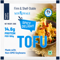 SoyRoyale Spicy Delight Tofu – High Protein Vegan Tofu | Ready-to-Cook Spicy Flavor (200g)
