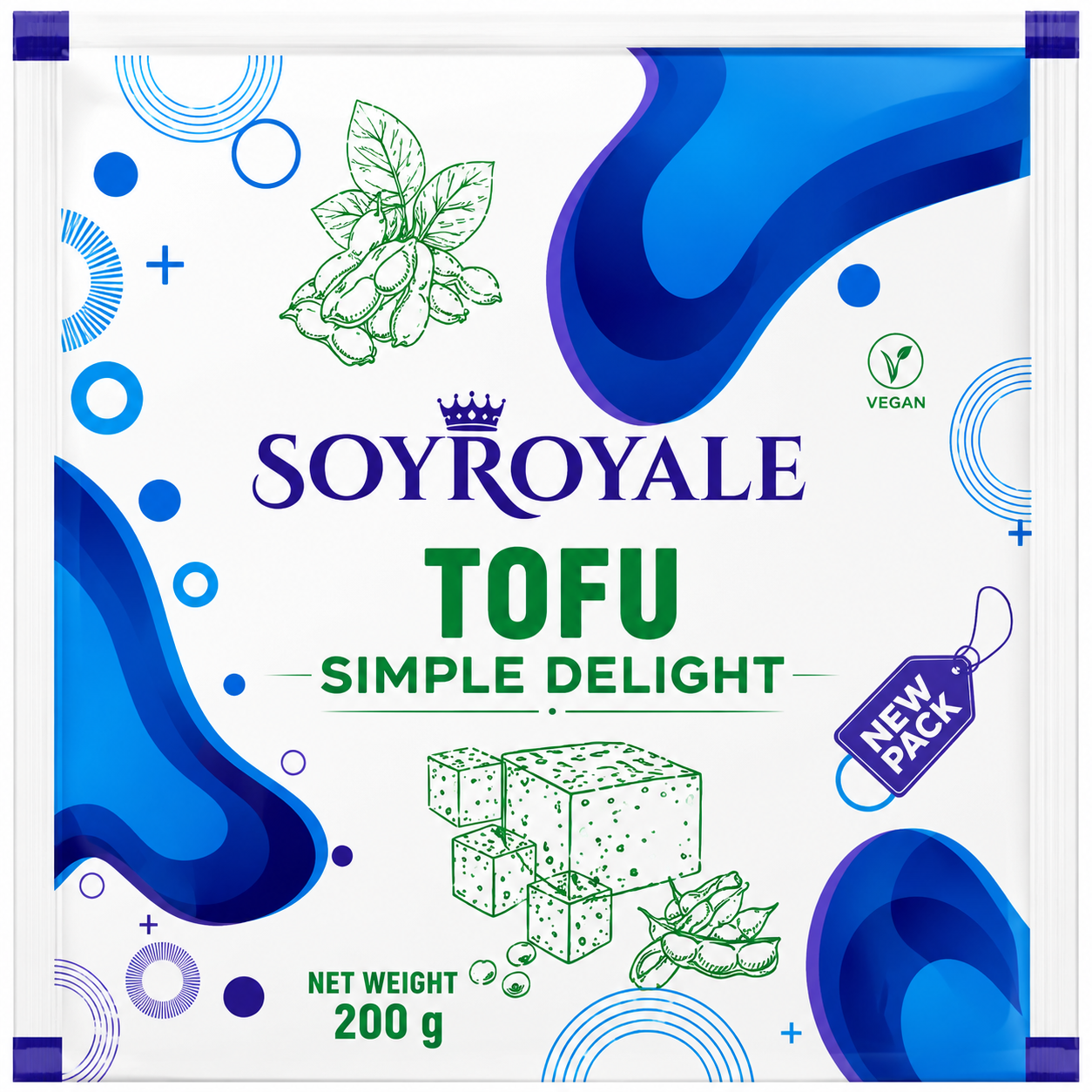 SoyRoyale Tofu – Premium Vegan Soy Paneer | High Protein Plant-Based Tofu (200g)
